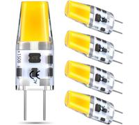 Kathlelxh-G6.35/Gy6.35 3w Ac/Dc 12v Warm White 3000k Bi-Pin Jc Type Capsule Bulb Replacement Halogen Bulb 25w 30w Gy6.35/G6.35 (Not Dimmable, Pack Of 5)[H745]