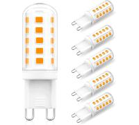 Kathlelxh-G9 Led Lamp 4W 400 Lumens No Replacement Sparkling Bulbs Halogen Lamp 40W 360° Beam Angle Non-Dimmable 6 Pack (3000K)[H1497]