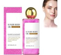Kathlelxh-Huile Corporelle Pailletée Hy Atante & Illuminante Pour Le Vi , Le Corps Et Les Cheveux Brillance Naturelle & Effet Lumière Séchage Rapide 90ml (Rose)[H780]