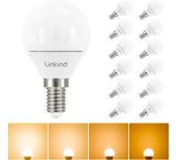 Kathlelxh-Led Dimmable E14 Bulb, 4.5 W Equivalent 40 W, Warm White 2700 K, 470 Lm, Round P45 Small Screw Cap, Pack Of 12[H302]
