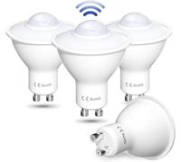 Kathlelxh-Led Motion Sensor Bulb, 5w Gu10 Pir Cool White 6000k Non-Dimmable, Auto On/Off Led Bulb Indoor Outdoor For Garage, Hallway, Patio, (Set Of 4)[H860]