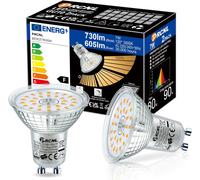 Kathlelxh-Led Spot Light Bulb Gu10 Warm White 7 W 3000 K Dimmable 730 Lumens Equivalent 80 W Halogen Lamp, Smooth Dimming Via Dimmer, 3 Brightness, Reflector Lamps Par16, Pack Of 2[H1617]