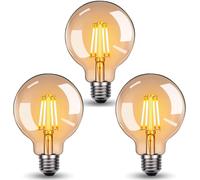 Kathlelxh-Led Vintage Bulb, 3 Pieces Warm White E27 Led Retro Bulbs, Lamps With Amber Glass, 4w Replaces 40w, 2700k, 470lm, Non-Dimmable.[H366]