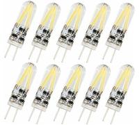 Kathlelxh-Pack Of 10 2W G4 Led Incandescent Bulbs, Bi-Pin Base 2 X Cob Led Filaments, Equivalent To 20W Halogen Bulb, Ac/Dc 12V, Warm White [Energy Class A+][H1726]