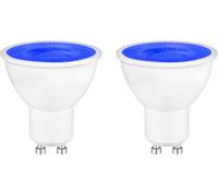 Kathlelxh-Pack Of 2 Blue Led Gu10 5W Spot Light Bulbs, Mr16 Colour Projector Lamp, Equivalent 50W Halogen, 500Lm, 120° Beam Angle, Non-Dimmable, Decorative Lighting For Landscape, Scenes, Ba[H404]