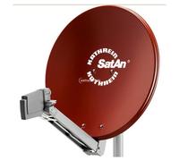 Kathrein CAS 80RO Antenne Parabolique Alu Rouge & UAS 685 QUAD LNB