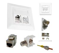 Kathrein Prise réseau encastrée ESN 300 Insert plaque centrale châssis Cat6a Blanc pur RAL9010