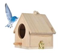 Kathson Nichoir à oiseaux en bois à suspendre pour l'extérieur, jardin, terrasse, nichoir décoratif pour rouge-gorge, perruche, hirondelle, petit moineau, pinson, balancier ou oiseaux de taille