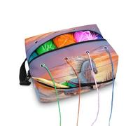 Kathyboom Sac à crochet motif cheval arc-en-ciel pour ranger le fil, sac à tricoter durable pour aiguilles à tricoter, crochets et autres accessoires de tricot, cadeau de crochet