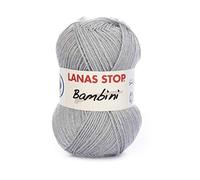 Katia Bambini Lanas Stop Pelote de laine, 50 g/env. 200 m de long, couleur : gris (500)