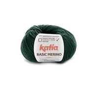 Katia basic mérinos 015 hunter de laine à tricoter vert 50 g