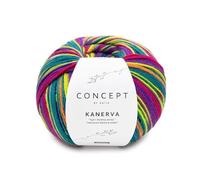 Katia Concept Chaussettes Kanerva 150 g - Couleur 101 - Orange/mûre/vert pistache - Premium Socks and more