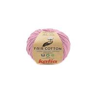 Katia Fair Cotton Fb. 40 Pelote de coton biologique pour tricot ou crochet Rose pastel