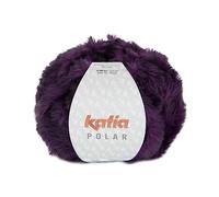 Katia Polar est un fil de cheveux très doux et moelleux dans les couleurs du 80 au 87. Pour tricoter avec des aiguilles de 7 à 8 ou un crochet de 6 à 8. (aubergine-noir (107)