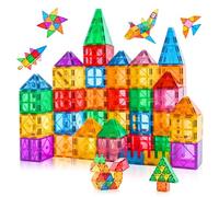 Katiago Blocs Construction Magnétiques Enfants 64 Pièces 3D Jeux de Aimantés Construction Magnetiques Cadeaux d'anniversaire de Noël pour 3 4 5 6 Ans Filles Garcons