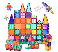 Katiago Construction Magnétiques Enfants Jouet 100 Pièces Jeu de Construction Éducatifs Cadeau pour Garçons et Filles Jouets Magnétiques Plus Forts Blocs deJeux de Construction STEM 3 Ans +