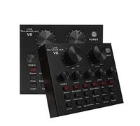 Katigan V8 Carte son Audio Set Interface Externe USB Microphone Fonction Carte Son pour Ordinateur PC Téléphone Mobile Enregistrement Chant