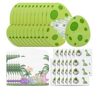 KATIMI 12PCS Carte Invitation Anniversaire Dinosaure avec 12 Enveloppes et 12 Autocollants, Cartes D'invitation Dino pour Garçon Fille, Cartes D'invitation D'anniversaire pour Bal Soirée Fête