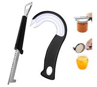 KATIMI 2 Pièces Ouvre Bocal Sans Effort Noir, Ouvre Boite de Conserve Réglable pour Âgées, Ouvre-bocal pour l'arthrite Sans Effort, Facile à Ouvrir pour les Mains Faibles
