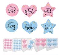 KATIMI 200 Pièces Autocollant de Gender Reveal Stickers, Étiquettes Team Boy et Team Girl pour Gender Reveal Party Decoration, Autocollants de Baby Shower Revelation pour Annonce Fille ou Garcon