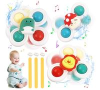 KATIMI 3 Pièces Hand Spinner Bebe Ventouse, Jouet Ventouse Chaise Haute avec Bracelets, Jouet Ventouse Bebe Sensoriels Éducatifs, Mignons Spinner Ventouse pour Fenêtres et Baignoires