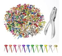 KATIMI 401 Pièces Attaches Parisiennes, Attache Parisienne, 8 x 17cm Attache Pins, Métal Ronde Brads pour Scrapbooking, Craft Papier, Loisirs Créatifs, Fournitures de Bureau et de Maison