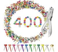 KATIMI 401 Pièces Attaches Parisiennes, Attache Parisienne, 8 x 17cm Attache Pins, Métal Ronde Brads pour Scrapbooking, Craft Papier, Loisirs Créatifs, Fournitures de Bureau et de Maison