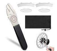 KATIMI 5 Pièces Clé à Disque de Vélo, Outil de Redressage de Disque de Frein en Acier Inoxydable, Clé de Réglage de Disque 3 Rainures, avec Vélo Régulateur D'Écart Sac à Cordon, pour Vélo Réparation