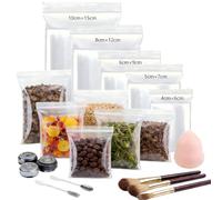 KATIMI 500 Pièces Sachet Plastique Transparent Zip, Sachet Zip Transparent 5 Tailles, Pochon Plastique Refermables, Sac Congelation Zip Épais Étanche, Sac Plastique Zip Reutilisable