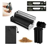 KATIMI Rouleuse à Cigarette kit, 110mm Rouleuse a Joint, Étui Rouleau de Cigarette avec 2 Papier à Cigarette, Peut Contenir 4 Papiers à Cigarettes et Briquets, Machine a Rouler les Cigarettes