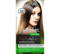 Kativa Anti-Frizz Straightening Without Iron set with keratin for straightening hair without straightening iron for hair Xtra Shine 30 ml + 30 ml + 150 ml