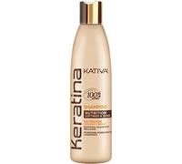 Kativa Keratin Nutrition Shampoo 550ml Reconstruire la douceur et la brillance sans sel, sans sulfates et sans parabènes avec de la kératine hydrolysée et des céramides Cheveux abîmés