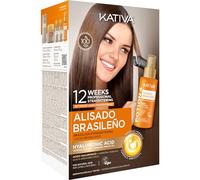 KATIVA - Kit de Lissage Brésilien Premium | Nouvelle Formule à l’Acide Hyaluronique | Soin Lissant Naturel Sans Formol | Hydratation, Réparation et Brillance | Résultat Professionnel