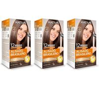 Kativa Kit de lissage brésilien - Soin lissant professionnel à domicile - Durée jusqu'à 12 semaines - Lissage à la kératine - Pack de 3