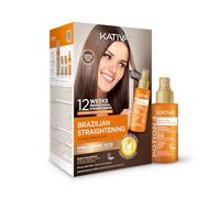 KATIVA Kit Lissage Brésilien à la Kératine avec Acide Hyaluronique + Sérum Thermo-Protecteur Potion 4 - Lissage à Domicile Sans Formol - Jusqu’à 12 Semaines Anti-Frizz pour Tous Types de Cheveux