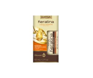 KATIVA - Liquid Keratin | Huile capillaire 60 ml | Formulée avec kératine et protéines de cystéine. Réduit les frisottis. Lisse les pointes. S’utilise la nuit ou en finition