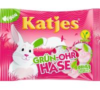 Katjes Oreilles vertes Visages de lapin en sucre mousse avec gomme aux fruits 175g