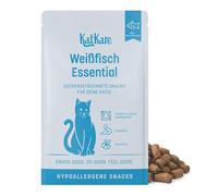 KatKare Friandises lyophilisées hypoallergéniques pour chats sensibles - Friandises monoprotéines pour chat sans céréales, sans additifs, source de protéines monoprotéines, poisson blanc essentiel, 30
