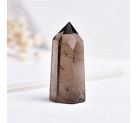 KatLin Baguette en Pierre de Cristal de Quartz fumé Naturel, Pointe de Baguette, Colonne de Cristal, Baguette hexagonale de guérison, décoration de la Maison Ornements