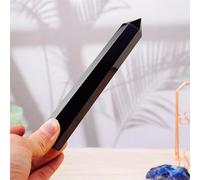 KatLin Grande Baguette en Obsidienne Quartz Noir Naturel, Pierre énergétique, Pointe de Cristal, Cadeau for la décoration de la Maison Ornements