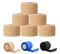 KATLKIU 6 Rotoli Benda Elastica Autoadesiva, Fasciatura Coesiva per Sport e Uso Medico, per Ginocchio, Caviglia, Braccia e Mani (Teint, 4.5M x 2.5CM)