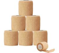 KATLKIU 6 Rotoli Benda Elastica Autoadesiva, Fasciatura Coesiva per Sport e Uso Medico, per Ginocchio, Caviglia, Braccia e Mani (Teint, 4.5M x 5CM)