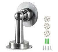 KATLKIU Butée de Porte Magnétique en Acier Inoxydable - Aimant Puissant, Fixation Murale ou au Sol, Installation Sans Perçage avec Bande Adhésive 3M ou Vis