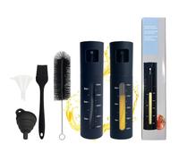 KATLKIU Lot de 2 Pulvérisateurs Huile 100ml - Spray Huile en Acier Inoxydable avec Entonnoir en Silicone et Brosse de Nettoyage - Pour Huile d’Olive, Vinaigre, Sauce Soja - Noir