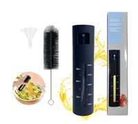 KATLKIU Pulvérisateur Huile 100ml - Spray Huile en Acier Inoxydable avec Entonnoir et Brosse de Nettoyage - Pour Huile d’Olive, Vinaigre, Sauce Soja - Barbecue, Cuisine, Salade - Noir
