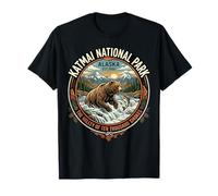 Katmai National Park Alaska Grizzly Bear Badge de pêche Logo T-Shirt