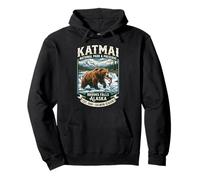 Katmai National Park Brooks Falls Alaska Grizzly Bear Emblème Sweat à Capuche