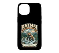 Katmai National Park & Preserve Brooks Falls Badge Grizzly Coque pour iPhone 15