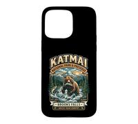 Katmai National Park & Preserve Brooks Falls Badge Grizzly Coque pour iPhone 15 Pro Max