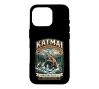 Katmai National Park & Preserve Brooks Falls Badge Grizzly Coque pour iPhone 16 Pro